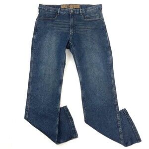 Harley-Davidson Mens 36x33 Sidari Abrasion Resistant Denim Blue Jeans 98150-20VM